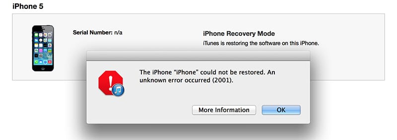 Restore iPhone gặp lỗi bằng chữ số và cách khắc phục