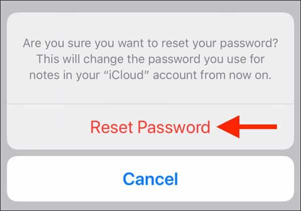 Nhấn vào Reset Password Để xác nhận thêm lần nữa