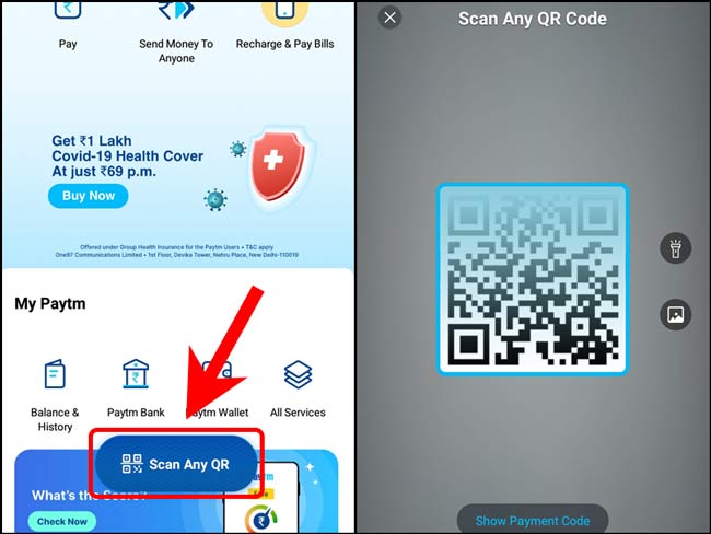 Quét mã QR cho Samsung bằng ứng dụng Paytm