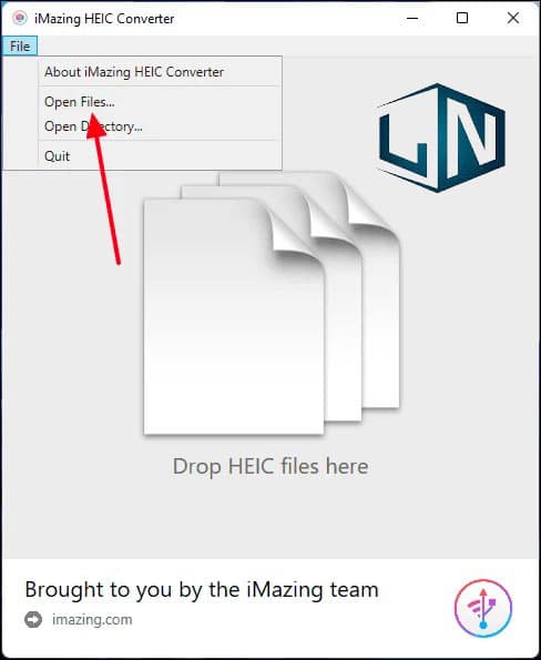 Click vào menu File – Open Files