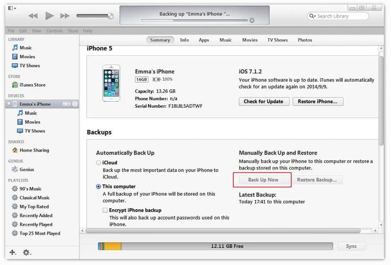Cách sao lưu tin nhắn trên iPhone bằng phần mềm iTunes